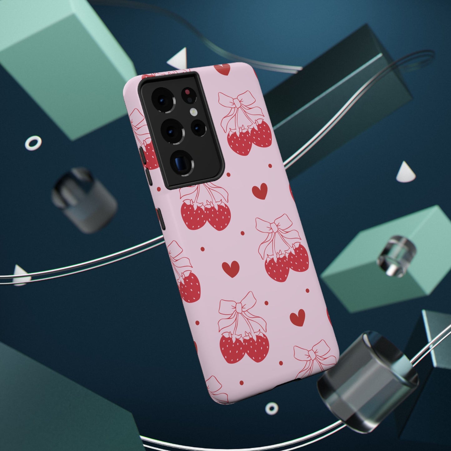 Strawberry Bow Impact-Resistant Phone Case
