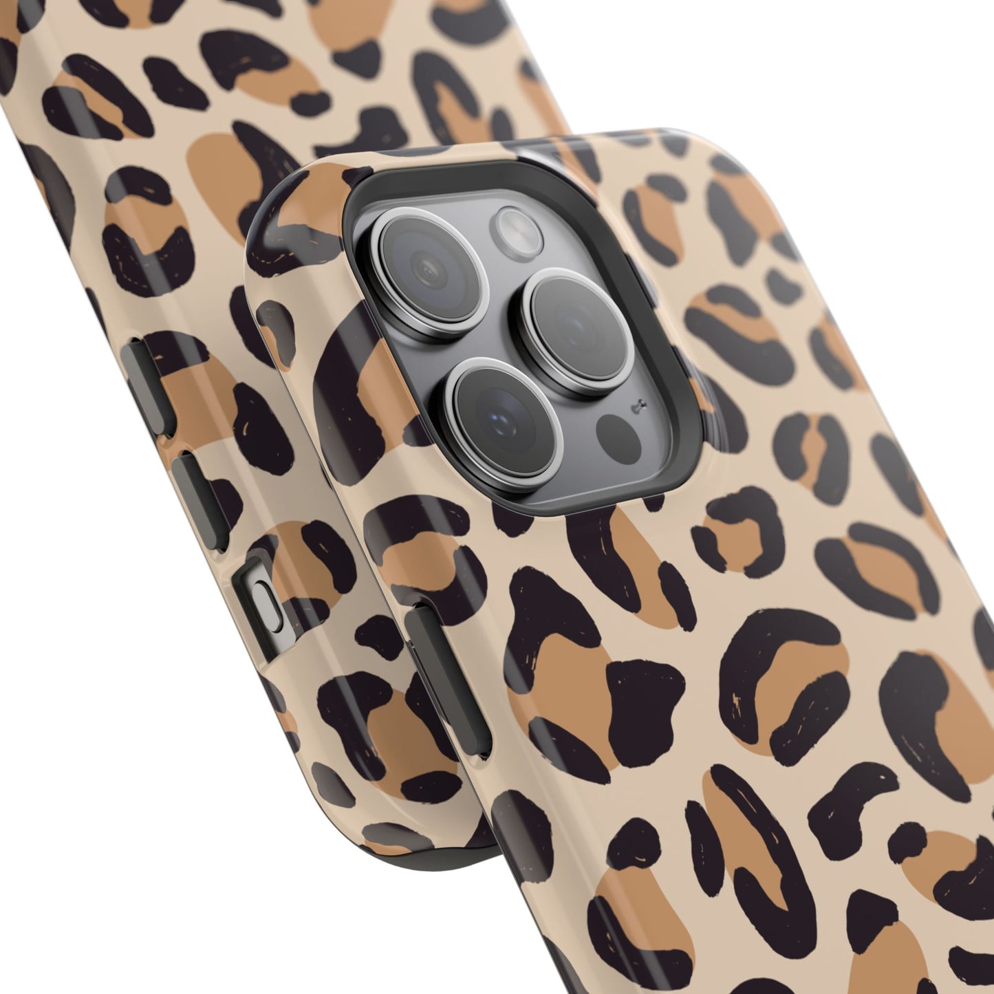 Glam Leopard Print Impact-Resistant Phone Case