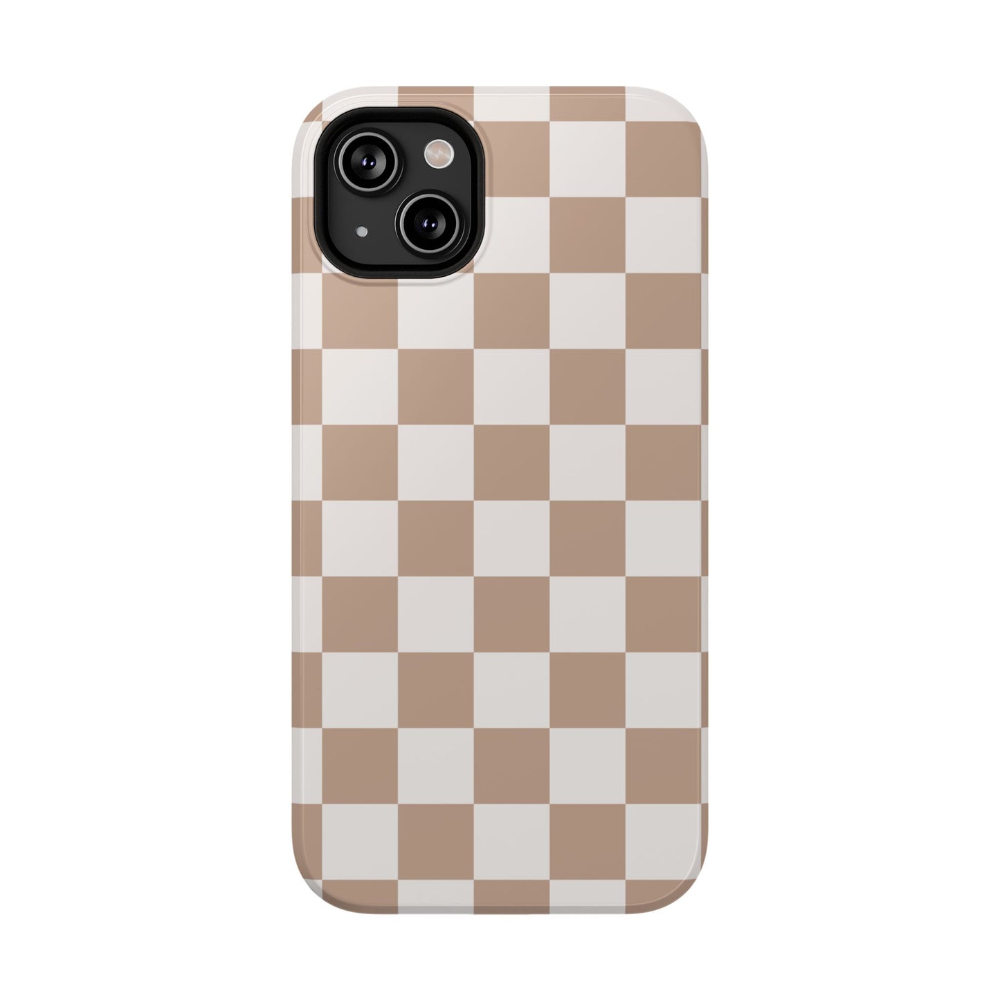 Neutral Checkered Impact-Resistant Phone Case