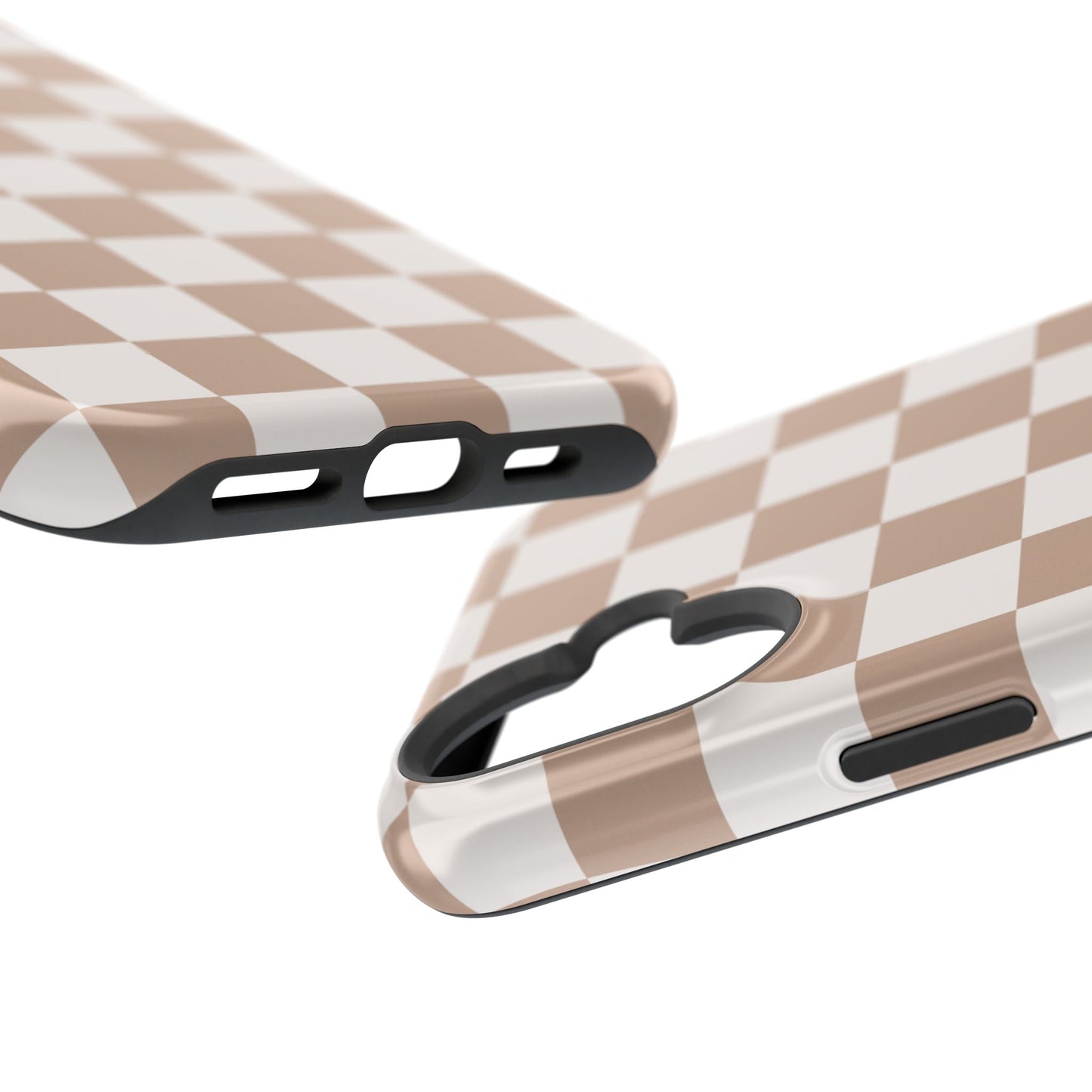 Neutral Checkered Impact-Resistant Phone Case