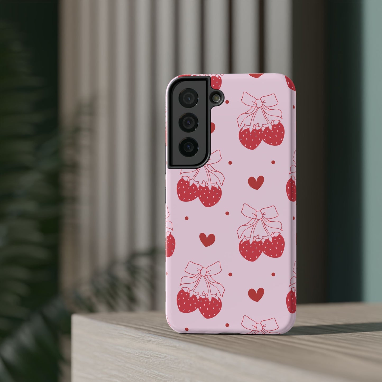 Strawberry Bow Impact-Resistant Phone Case