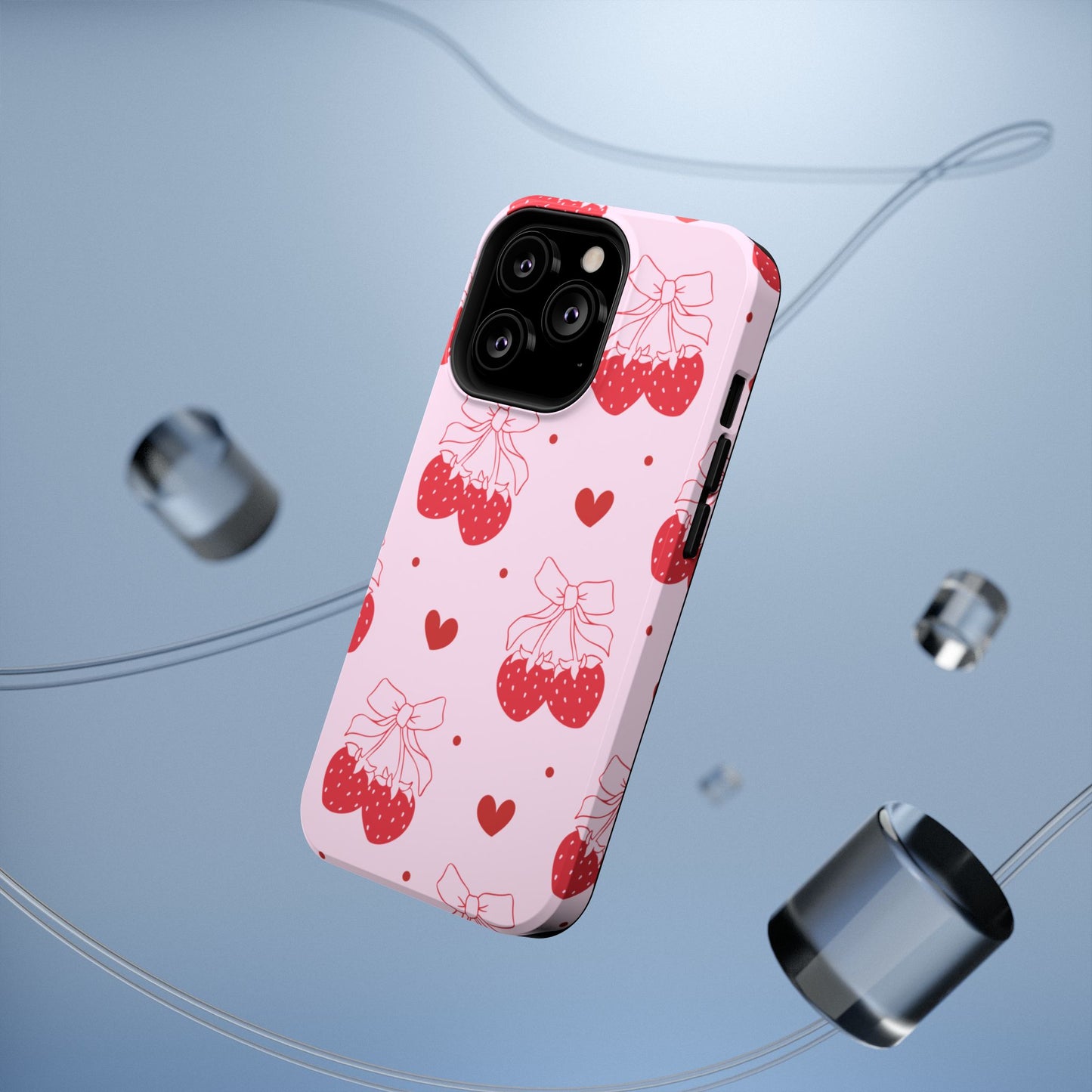 Strawberry Bow Impact-Resistant Phone Case