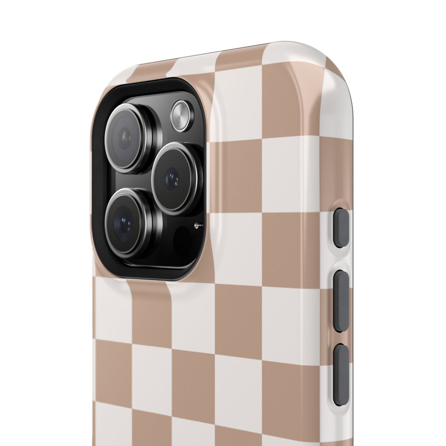 Neutral Checkered Impact-Resistant Phone Case