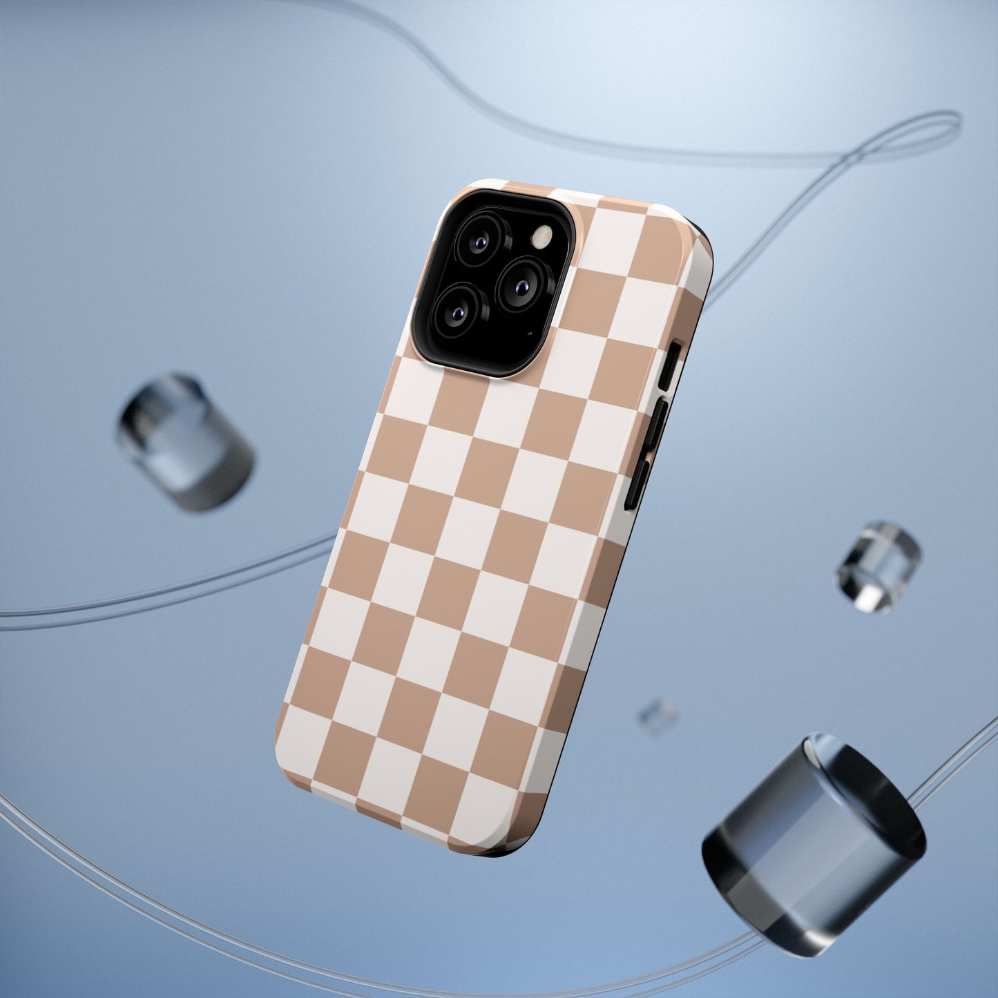 Neutral Checkered Impact-Resistant Phone Case