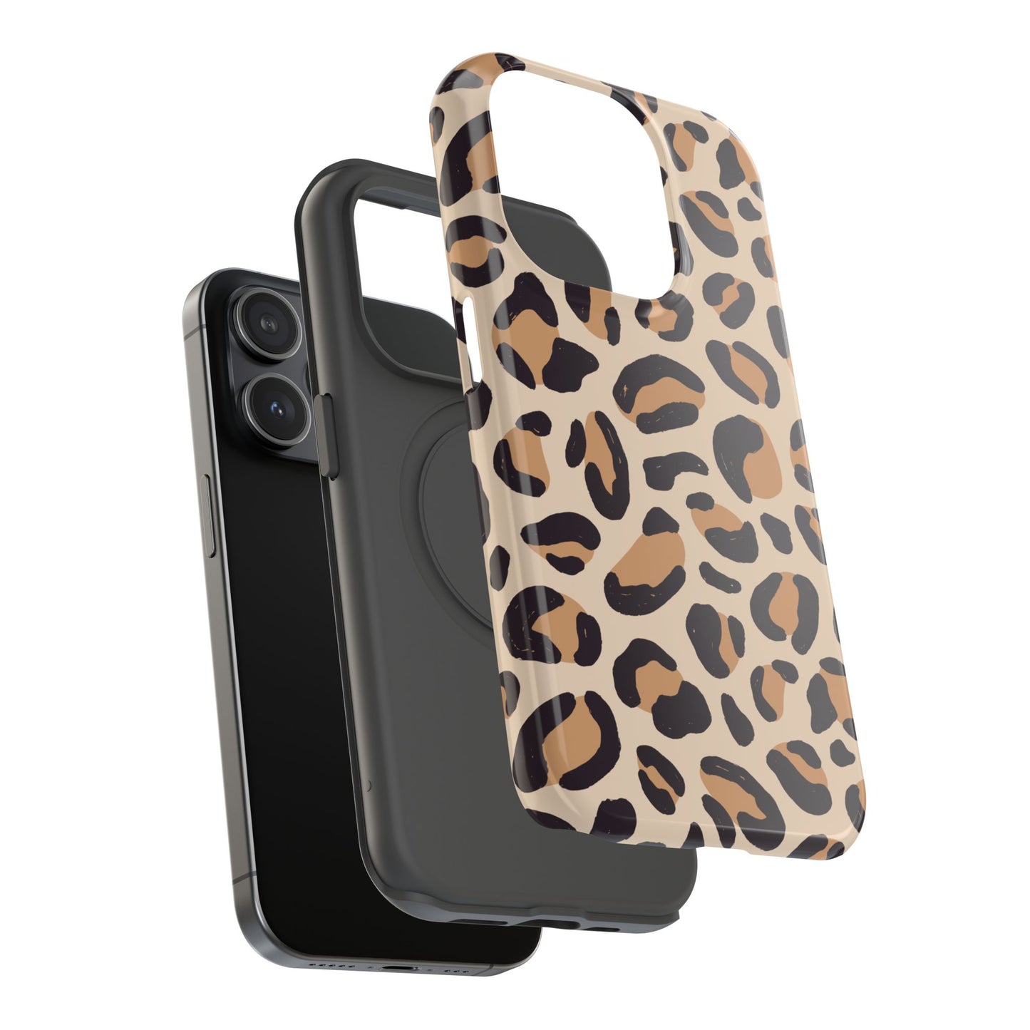 Glam Leopard Print Impact-Resistant Phone Case