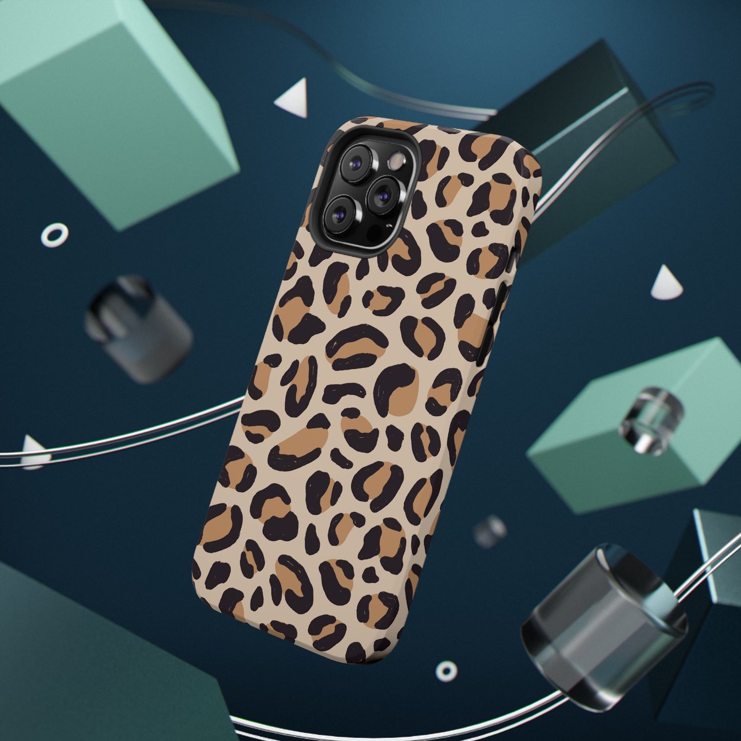 Glam Leopard Print Impact-Resistant Phone Case