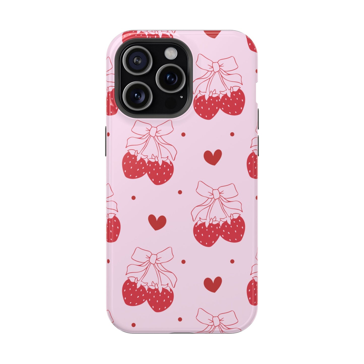 Strawberry Bow Impact-Resistant Phone Case