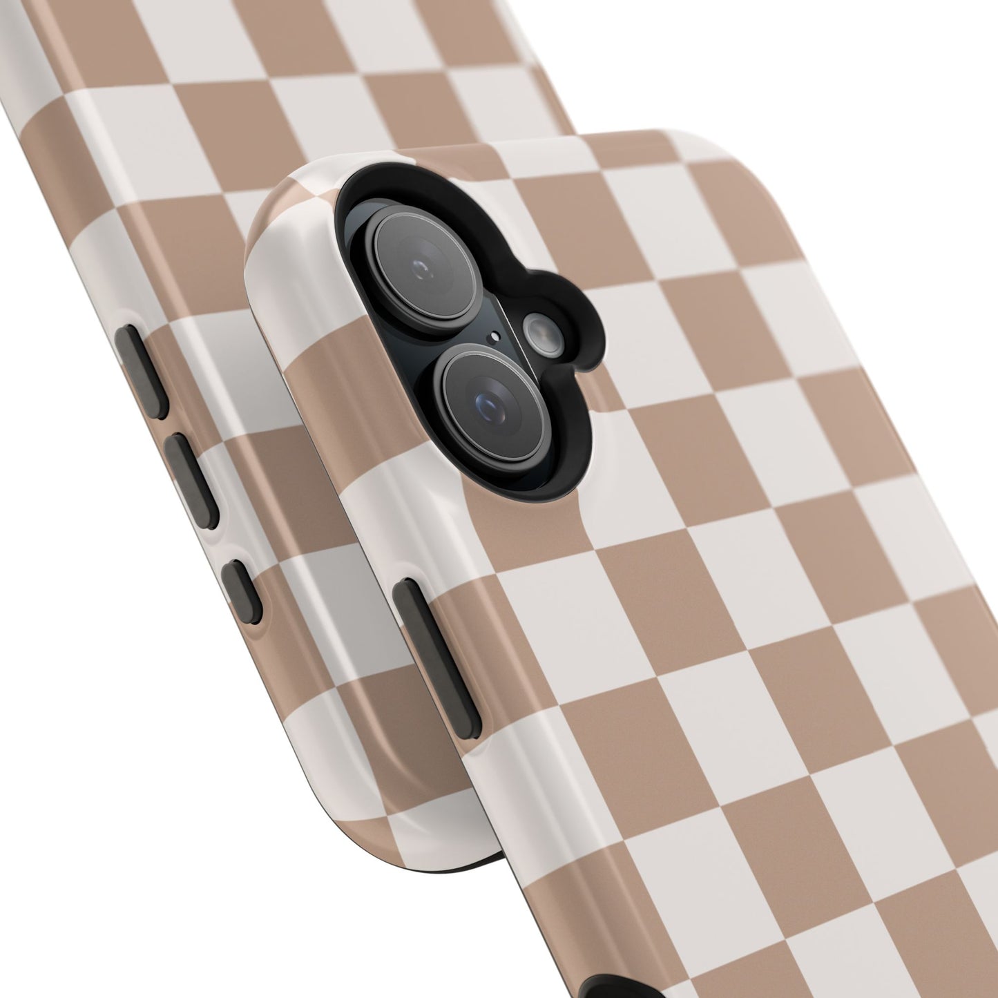 Neutral Checkered Impact-Resistant Phone Case