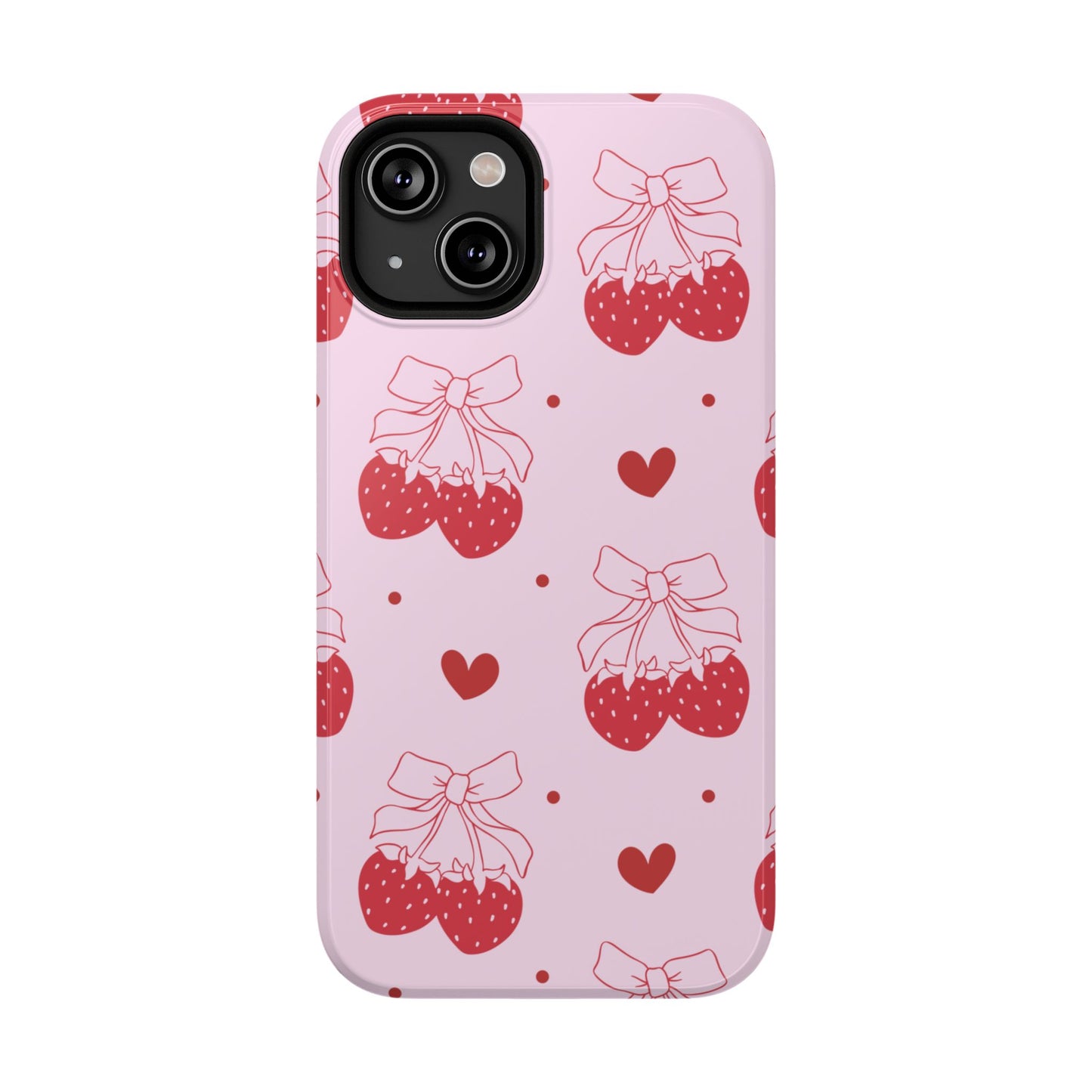 Strawberry Bow Impact-Resistant Phone Case
