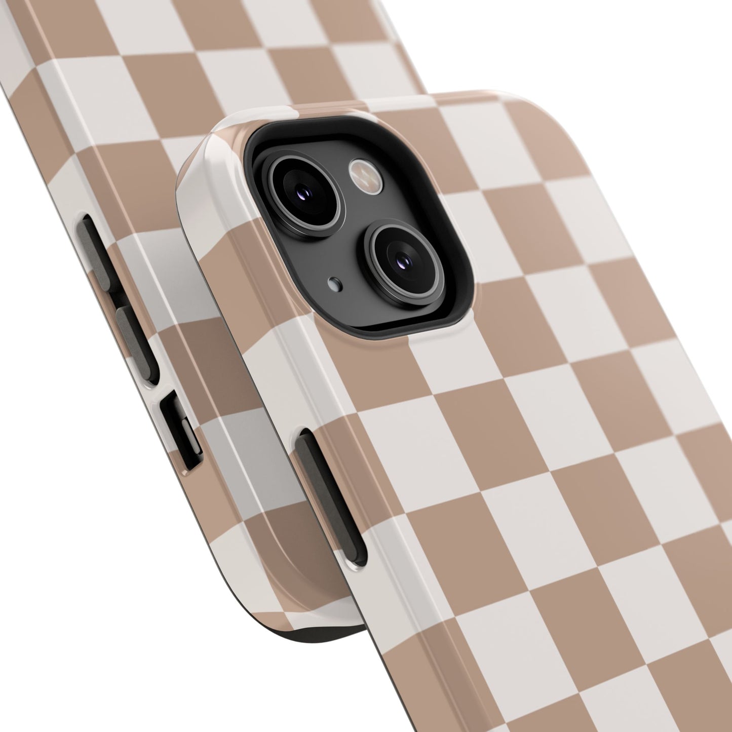 Neutral Checkered Impact-Resistant Phone Case