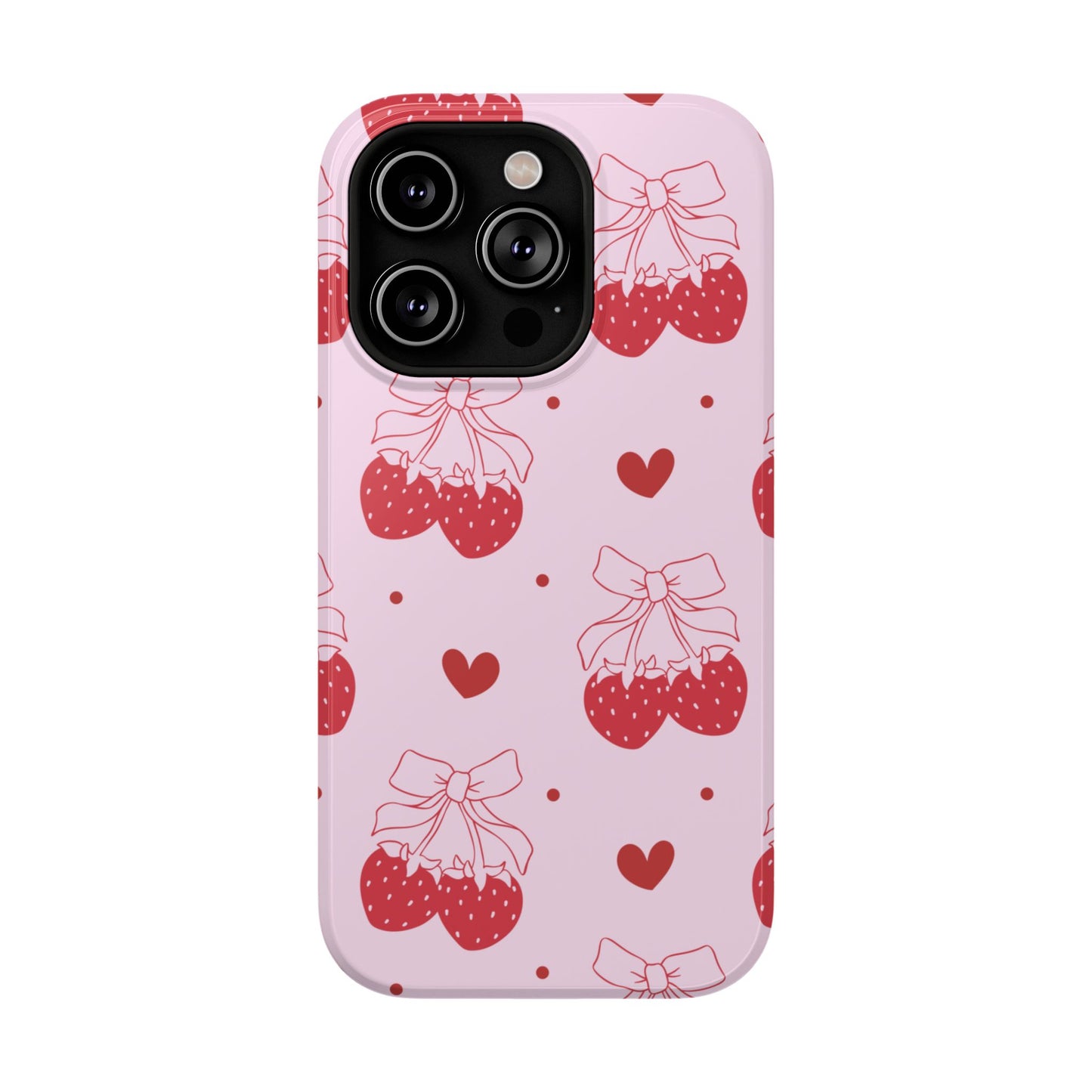 Strawberry Bow Impact-Resistant Phone Case
