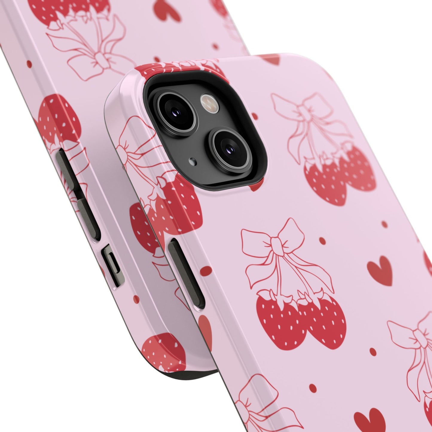 Strawberry Bow Impact-Resistant Phone Case