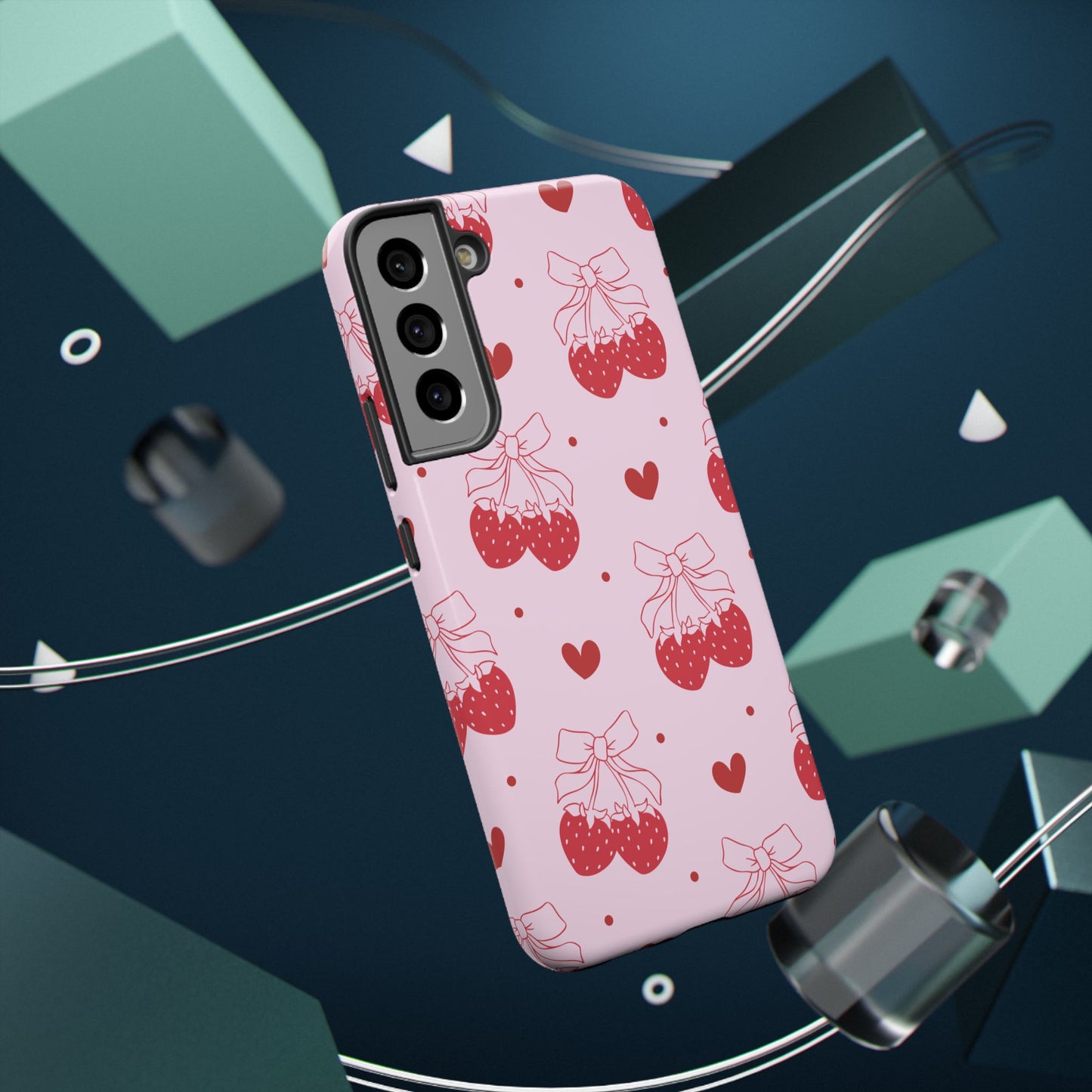 Strawberry Bow Impact-Resistant Phone Case