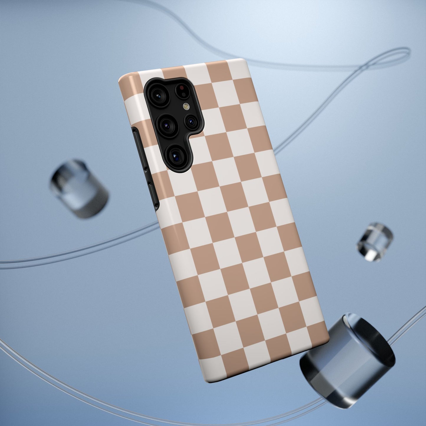 Neutral Checkered Impact-Resistant Phone Case