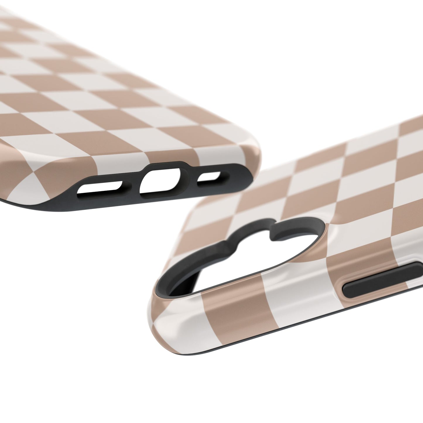 Neutral Checkered Impact-Resistant Phone Case