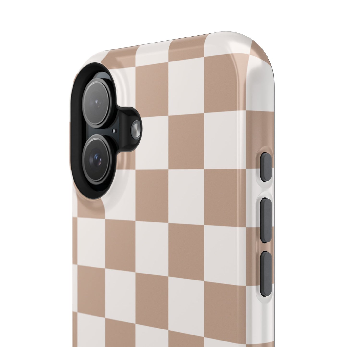 Neutral Checkered Impact-Resistant Phone Case