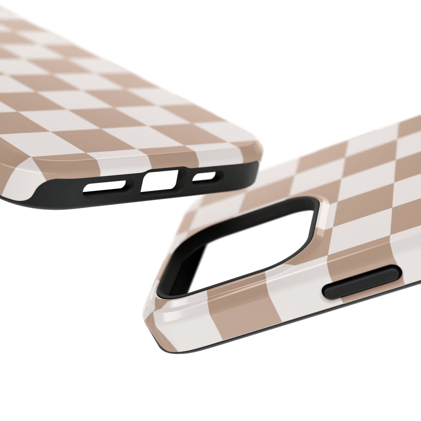 Neutral Checkered Impact-Resistant Phone Case