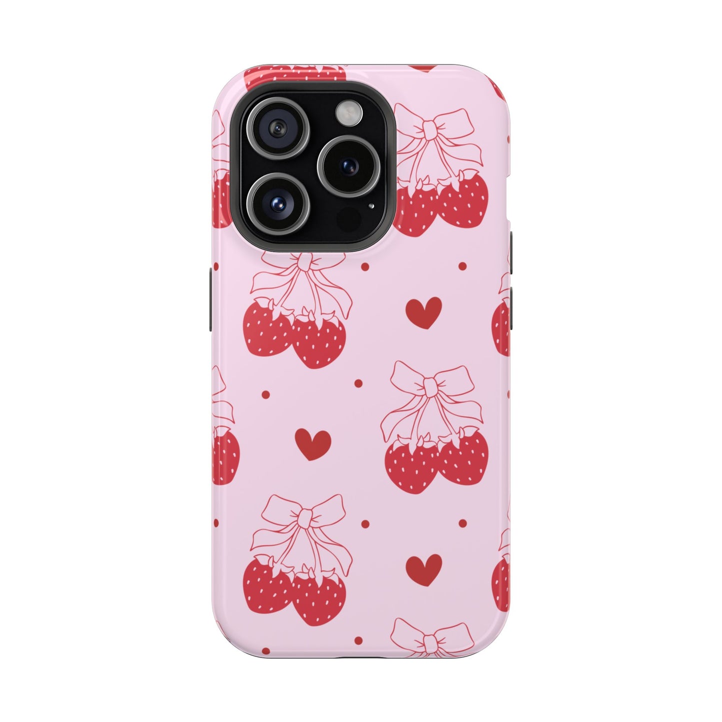 Strawberry Bow Impact-Resistant Phone Case