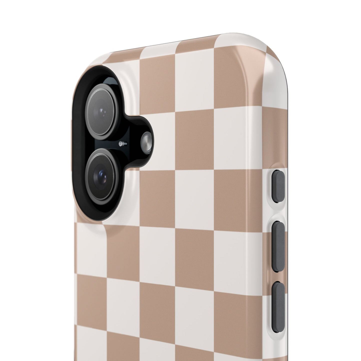 Neutral Checkered Impact-Resistant Phone Case