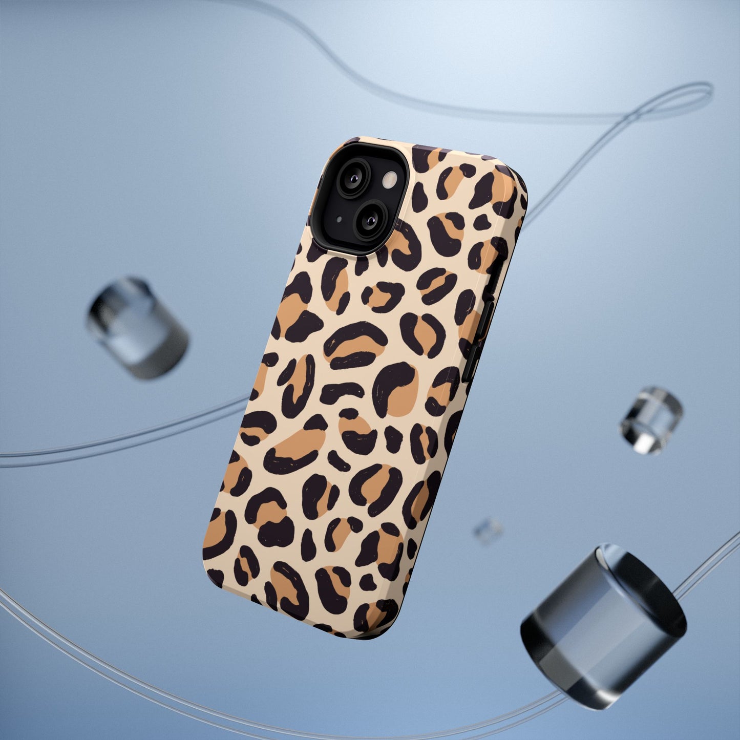 Glam Leopard Print Impact-Resistant Phone Case