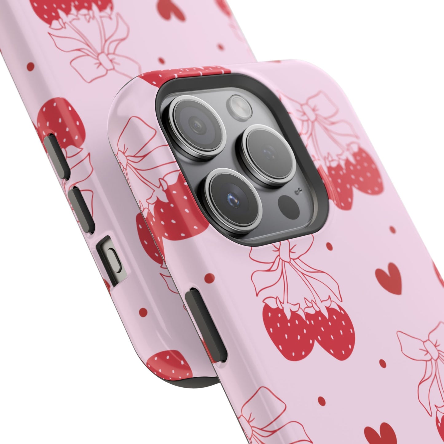 Strawberry Bow Impact-Resistant Phone Case