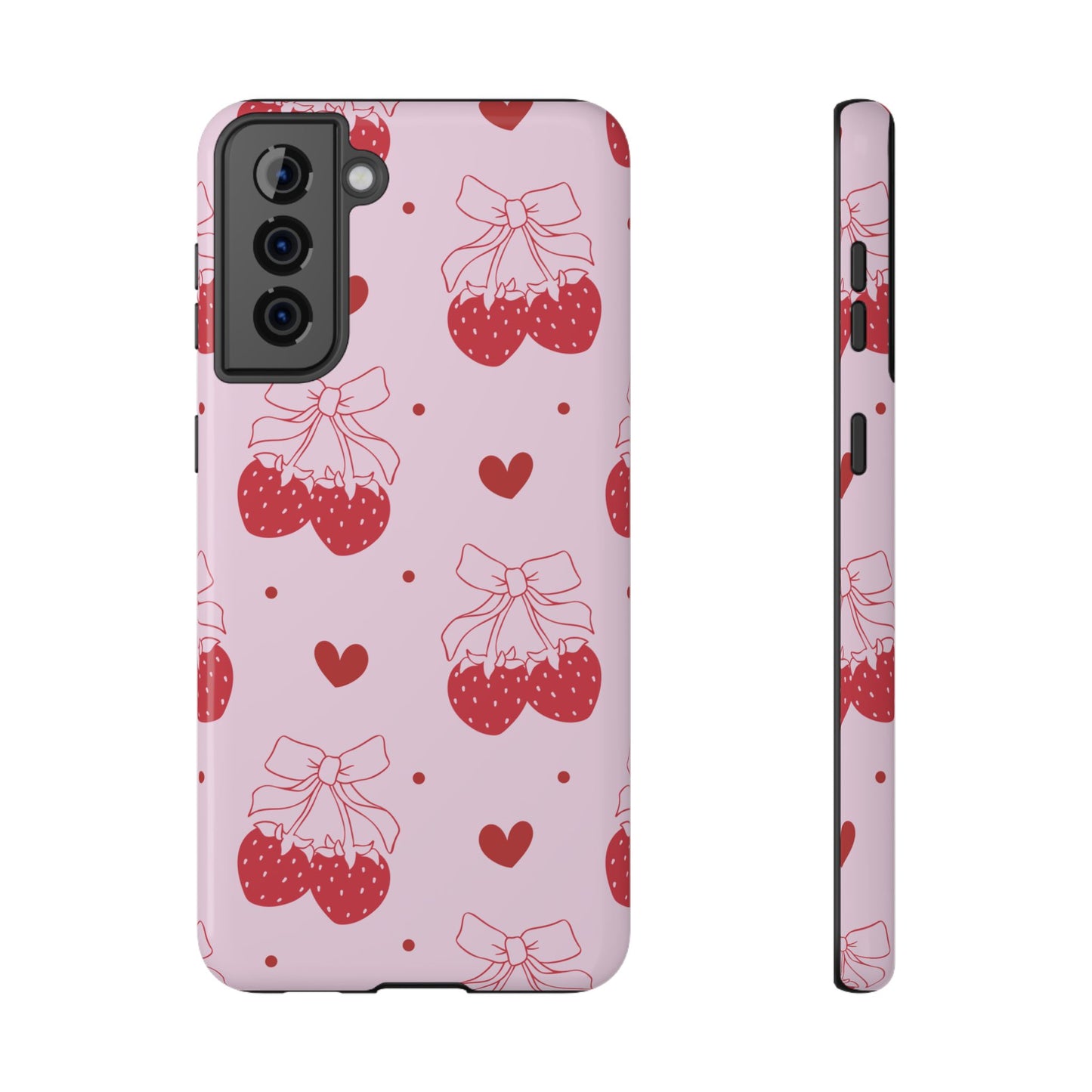 Strawberry Bow Impact-Resistant Phone Case