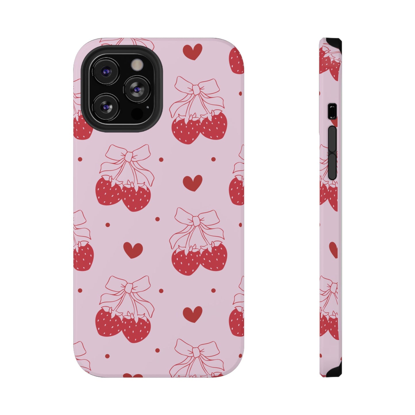 Strawberry Bow Impact-Resistant Phone Case