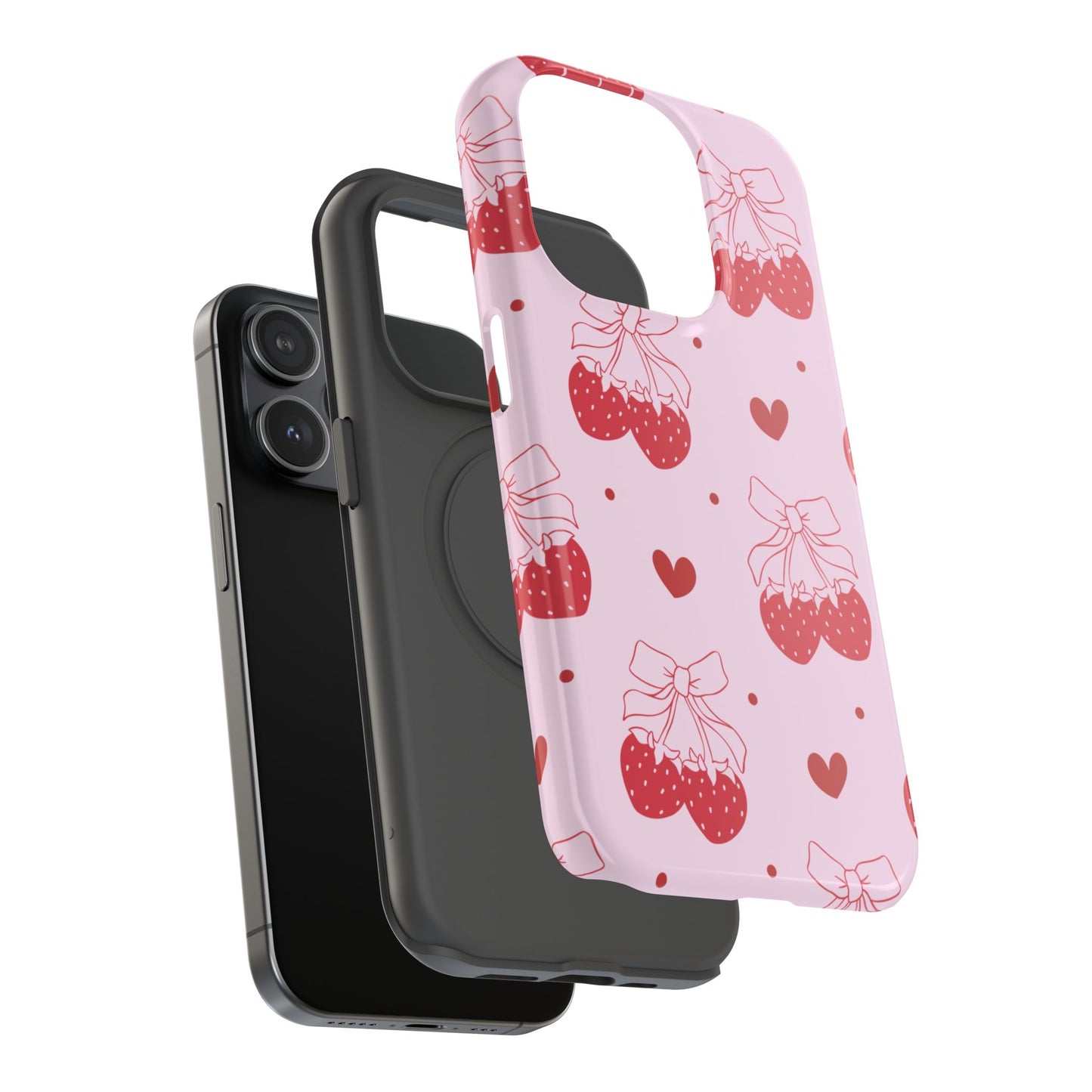 Strawberry Bow Impact-Resistant Phone Case