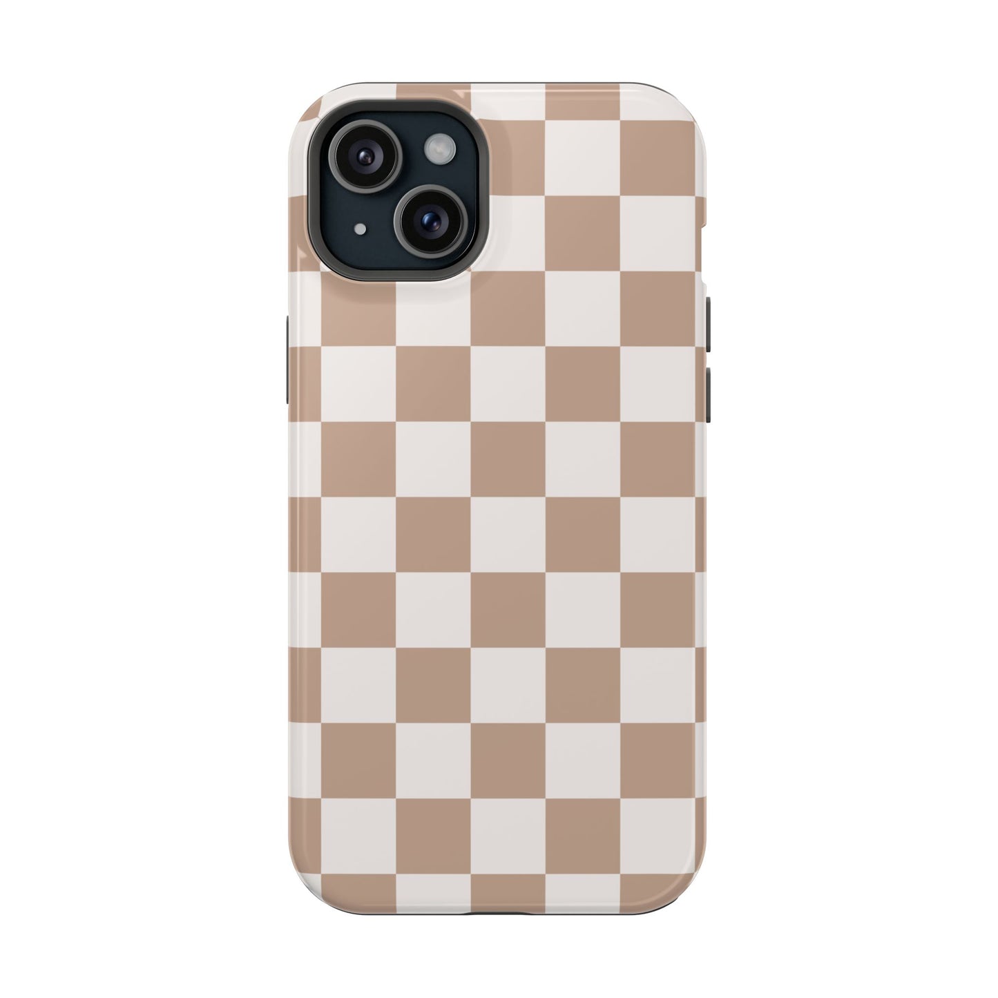 Neutral Checkered Impact-Resistant Phone Case