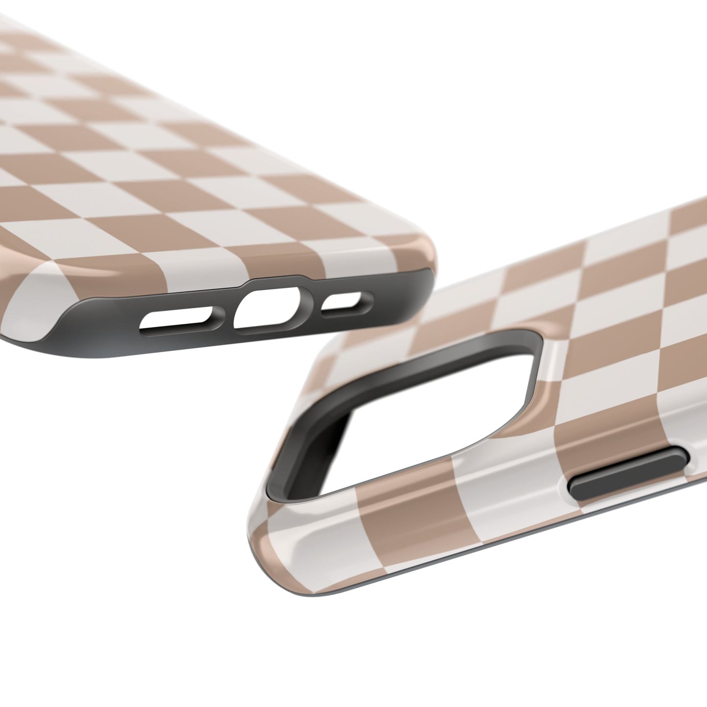Neutral Checkered Impact-Resistant Phone Case