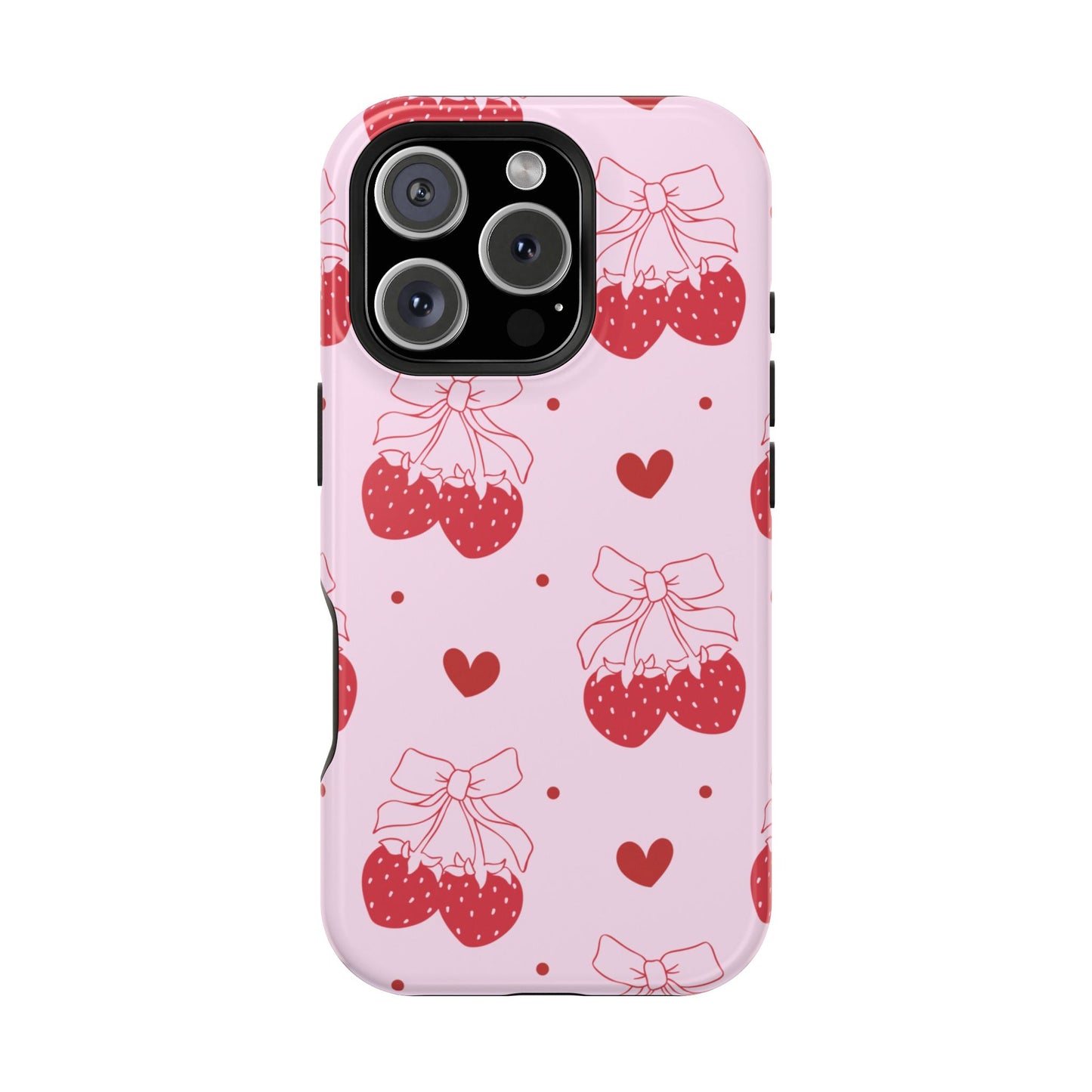 Strawberry Bow Impact-Resistant Phone Case
