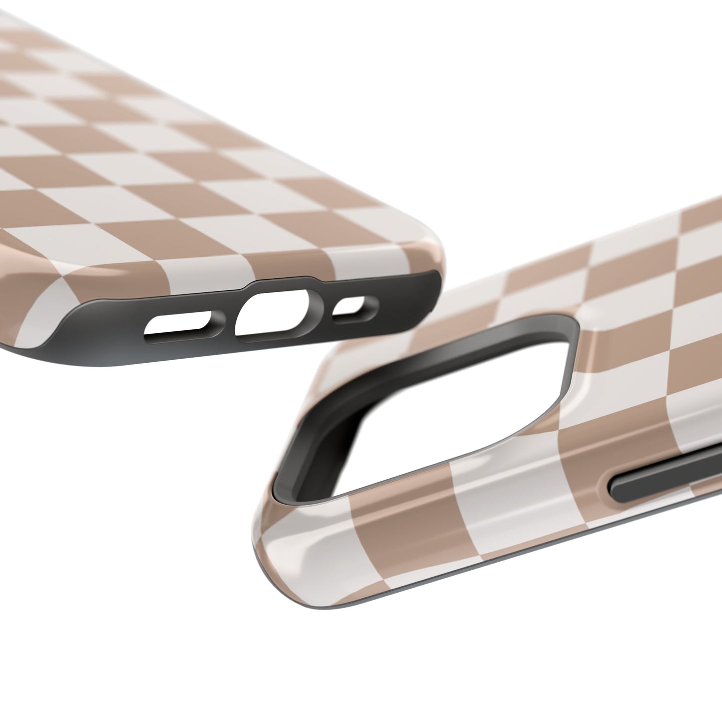 Neutral Checkered Impact-Resistant Phone Case