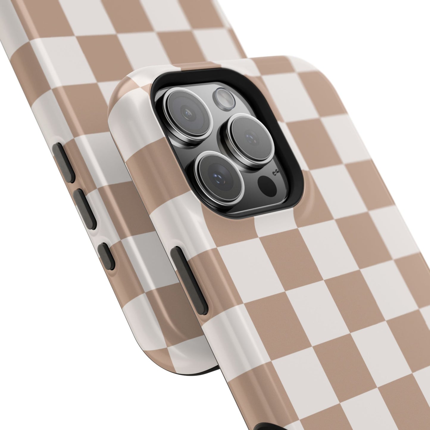 Neutral Checkered Impact-Resistant Phone Case