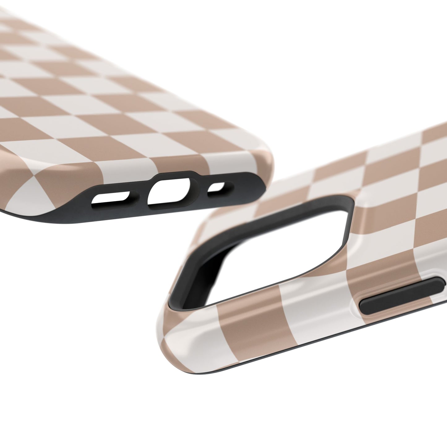 Neutral Checkered Impact-Resistant Phone Case