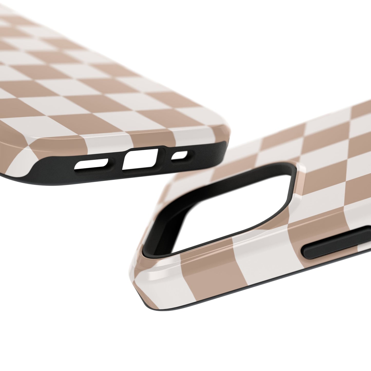 Neutral Checkered Impact-Resistant Phone Case