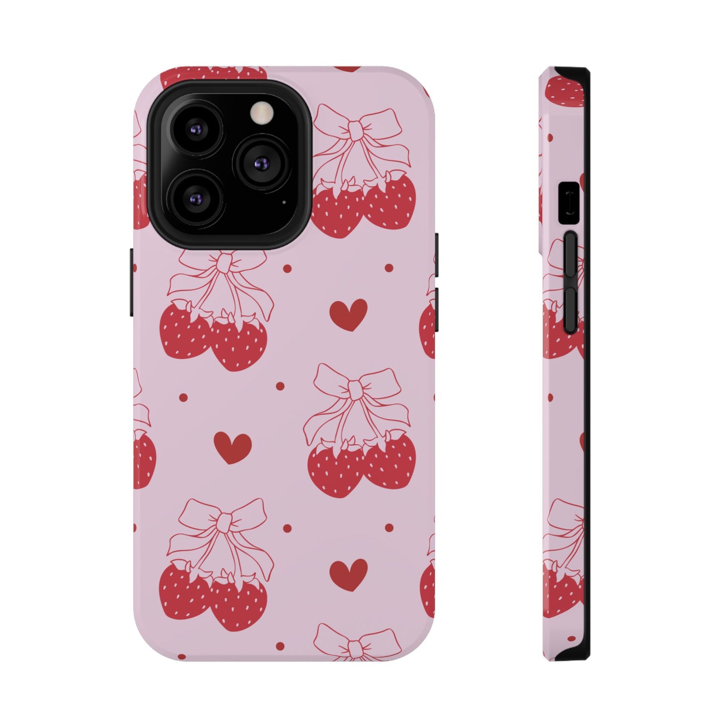 Strawberry Bow Impact-Resistant Phone Case