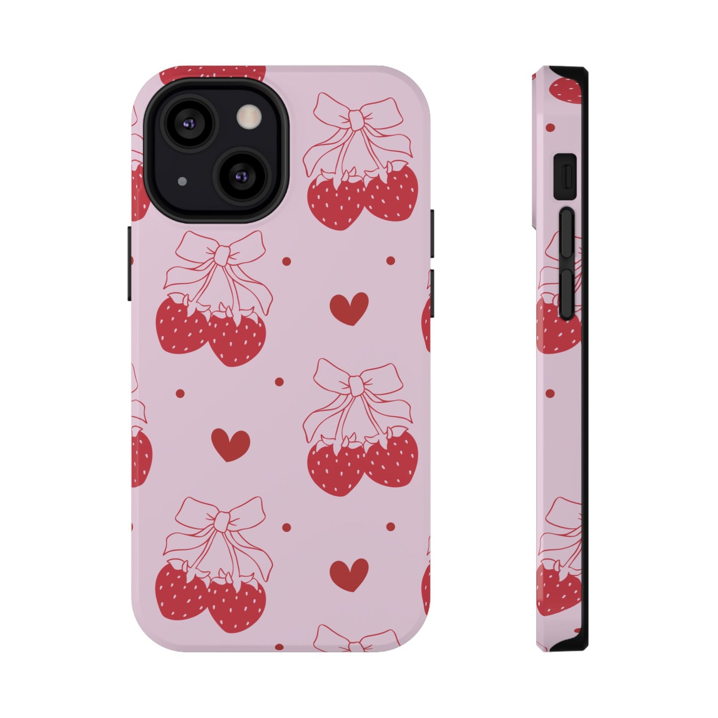 Strawberry Bow Impact-Resistant Phone Case