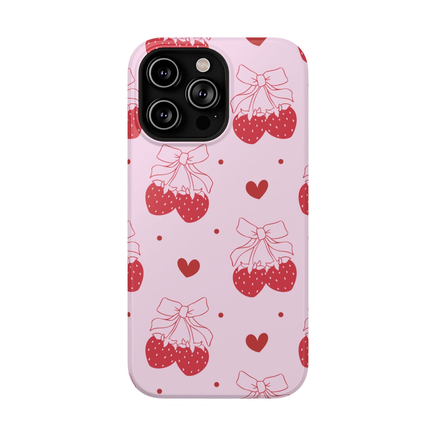 Strawberry Bow Impact-Resistant Phone Case
