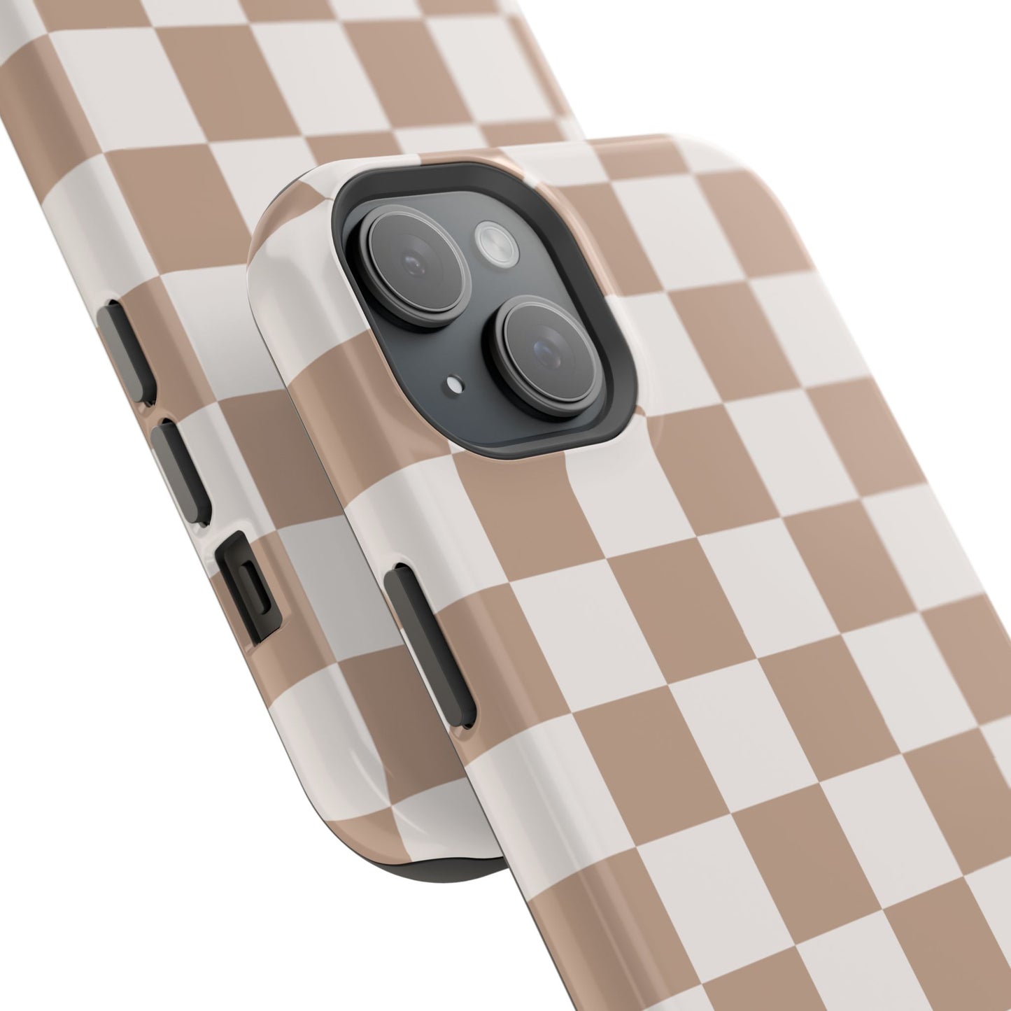 Neutral Checkered Impact-Resistant Phone Case