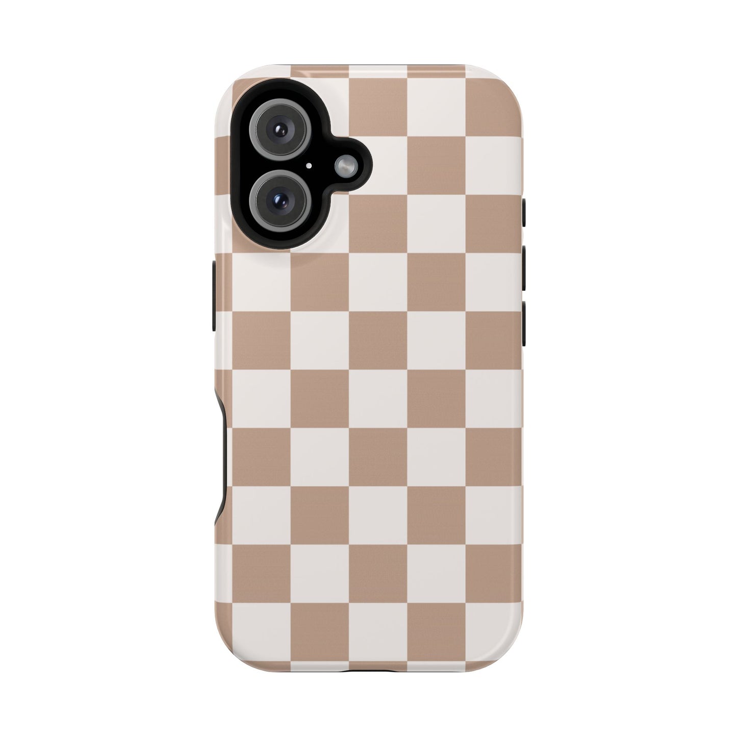 Neutral Checkered Impact-Resistant Phone Case