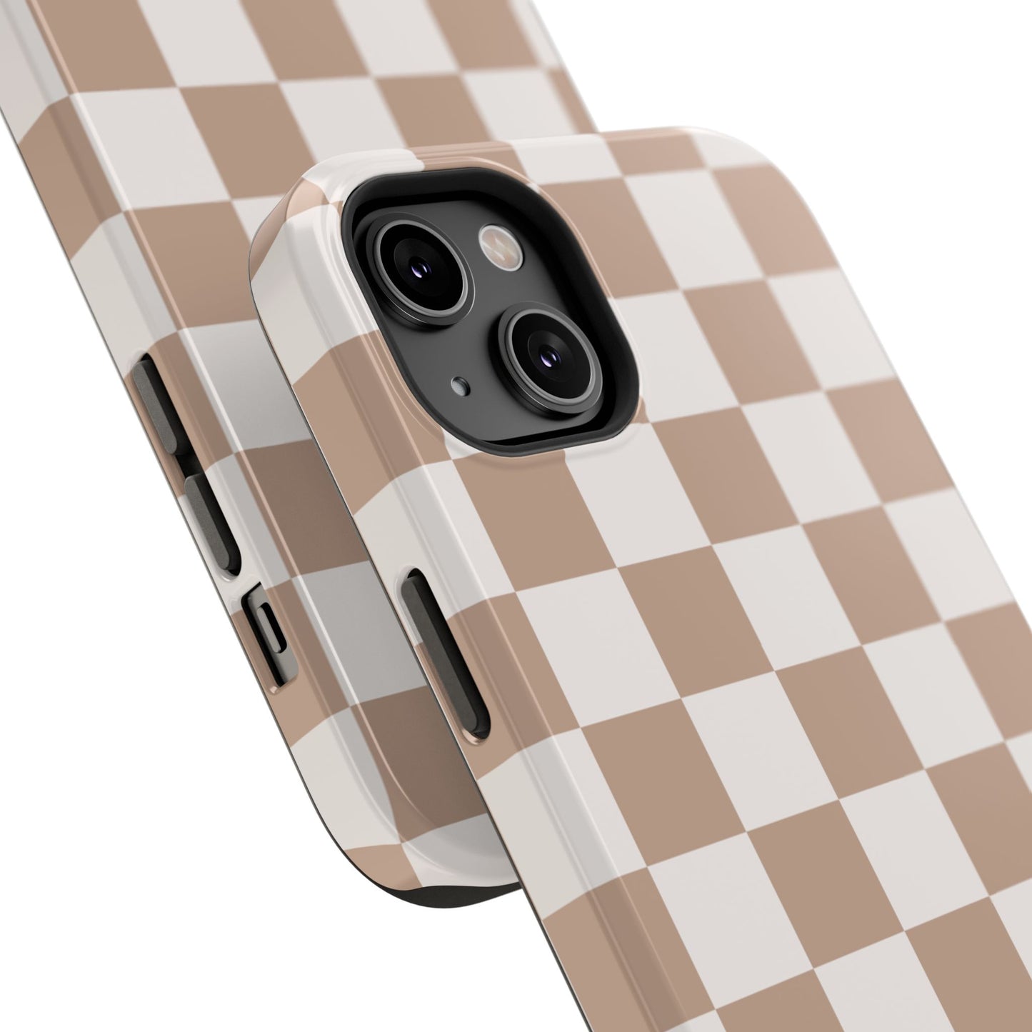 Neutral Checkered Impact-Resistant Phone Case