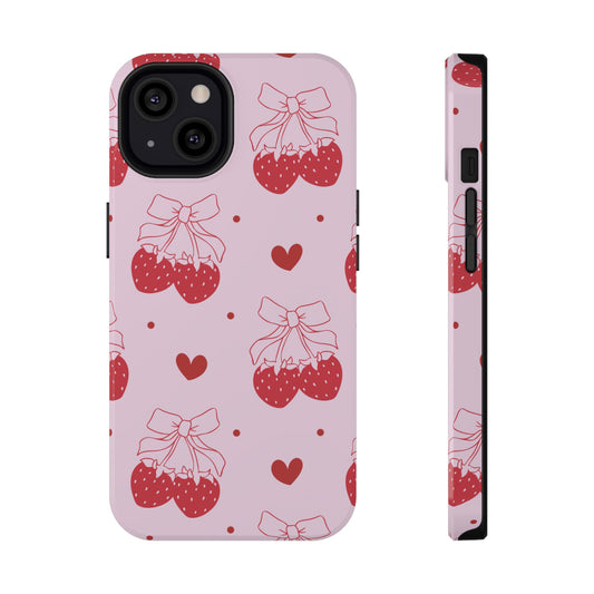 Strawberry Bow Impact-Resistant Phone Case