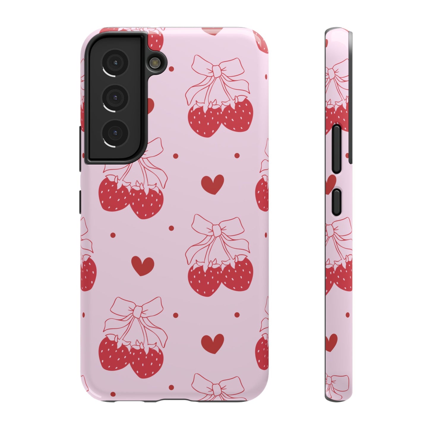 Strawberry Bow Impact-Resistant Phone Case