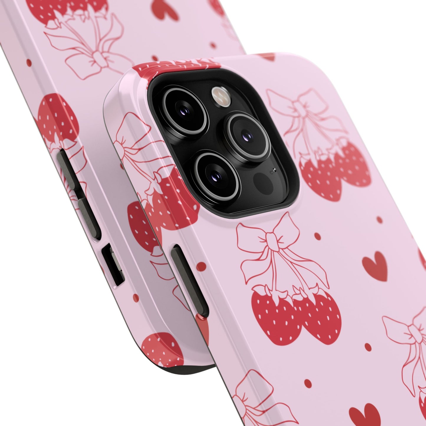 Strawberry Bow Impact-Resistant Phone Case