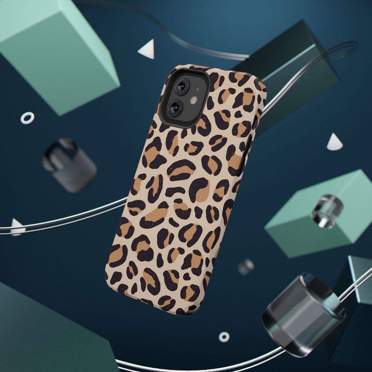 Glam Leopard Print Impact-Resistant Phone Case