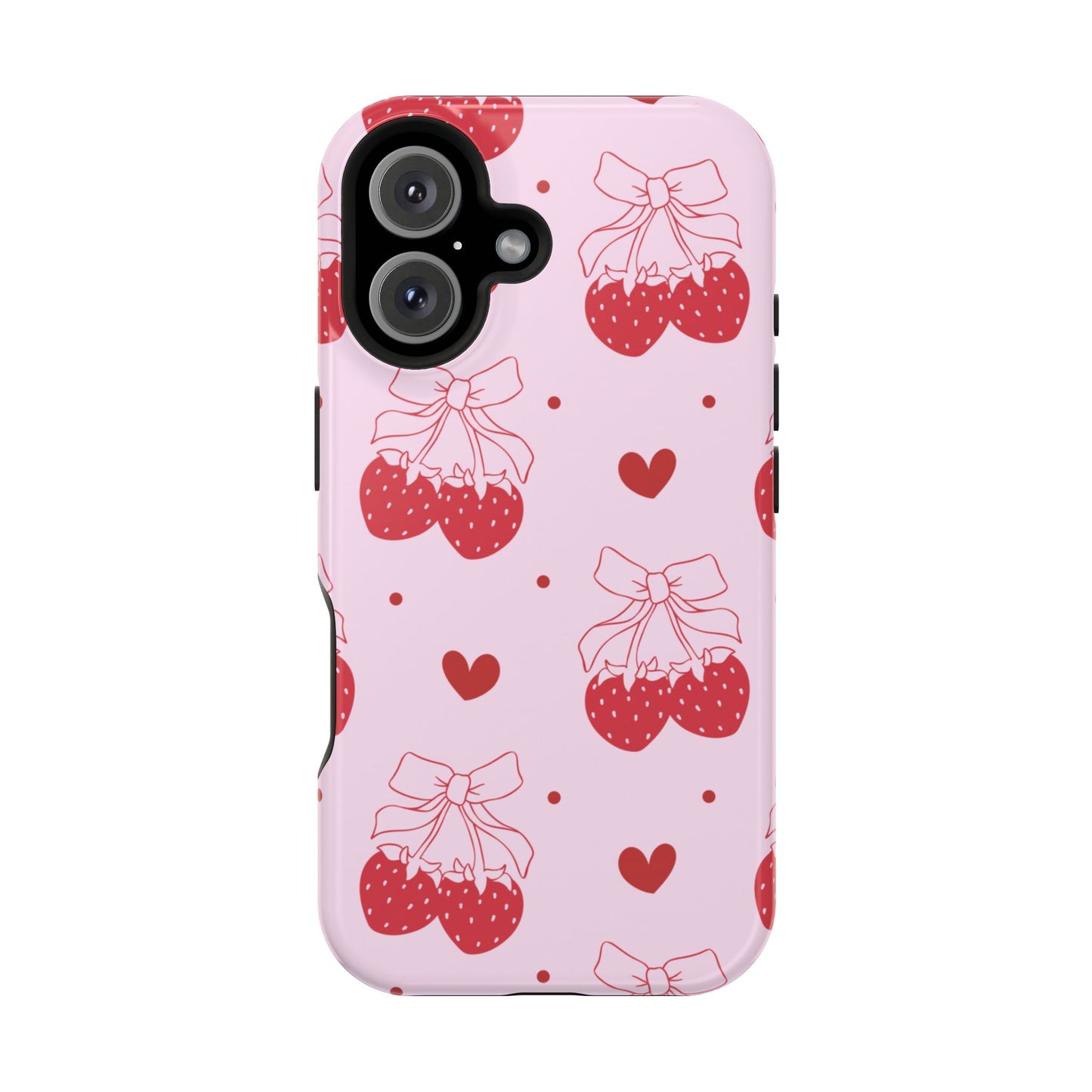 Strawberry Bow Impact-Resistant Phone Case