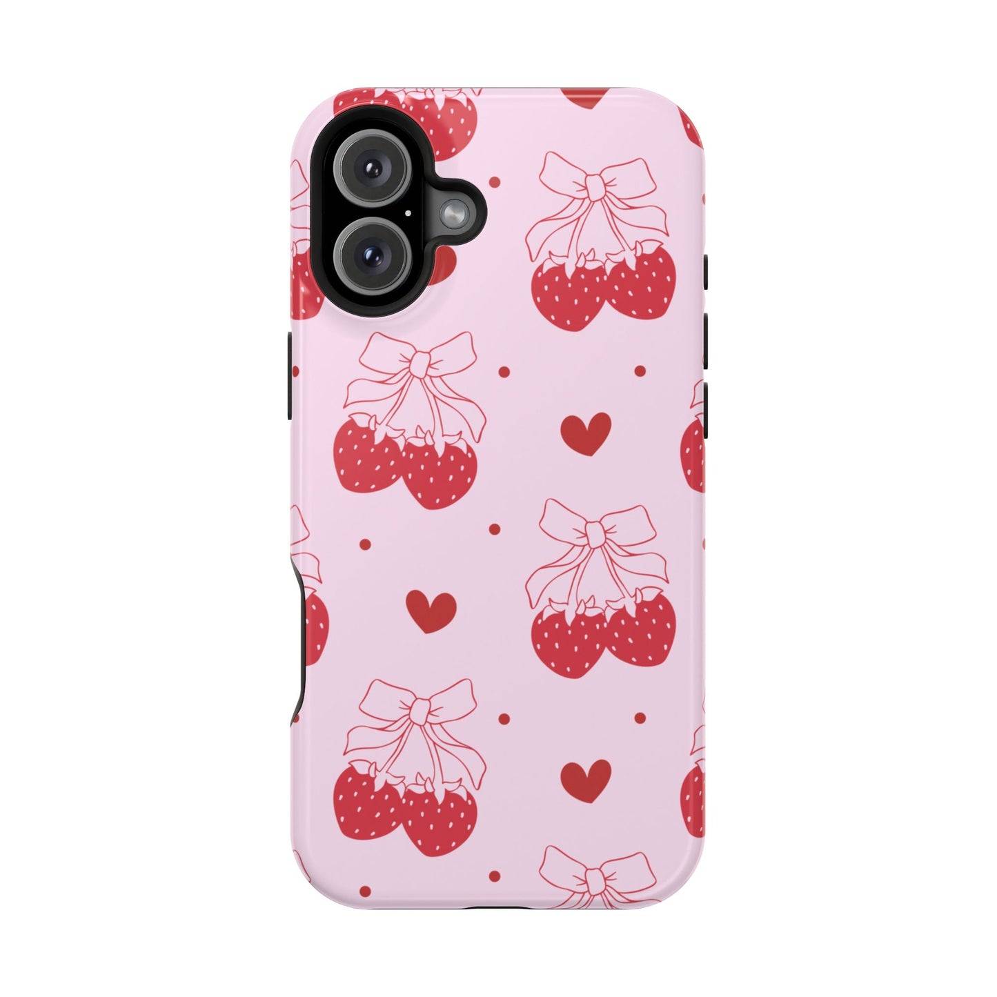 Strawberry Bow Impact-Resistant Phone Case