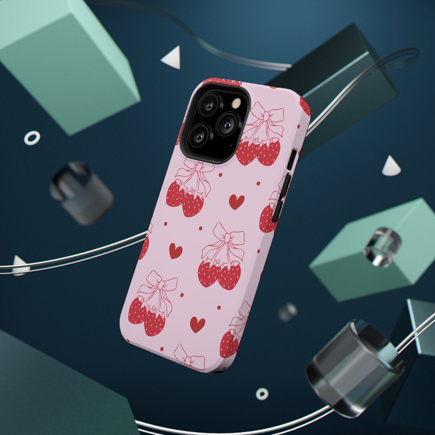 Strawberry Bow Impact-Resistant Phone Case