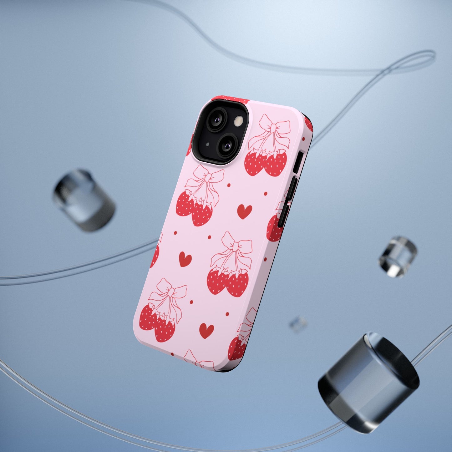 Strawberry Bow Impact-Resistant Phone Case